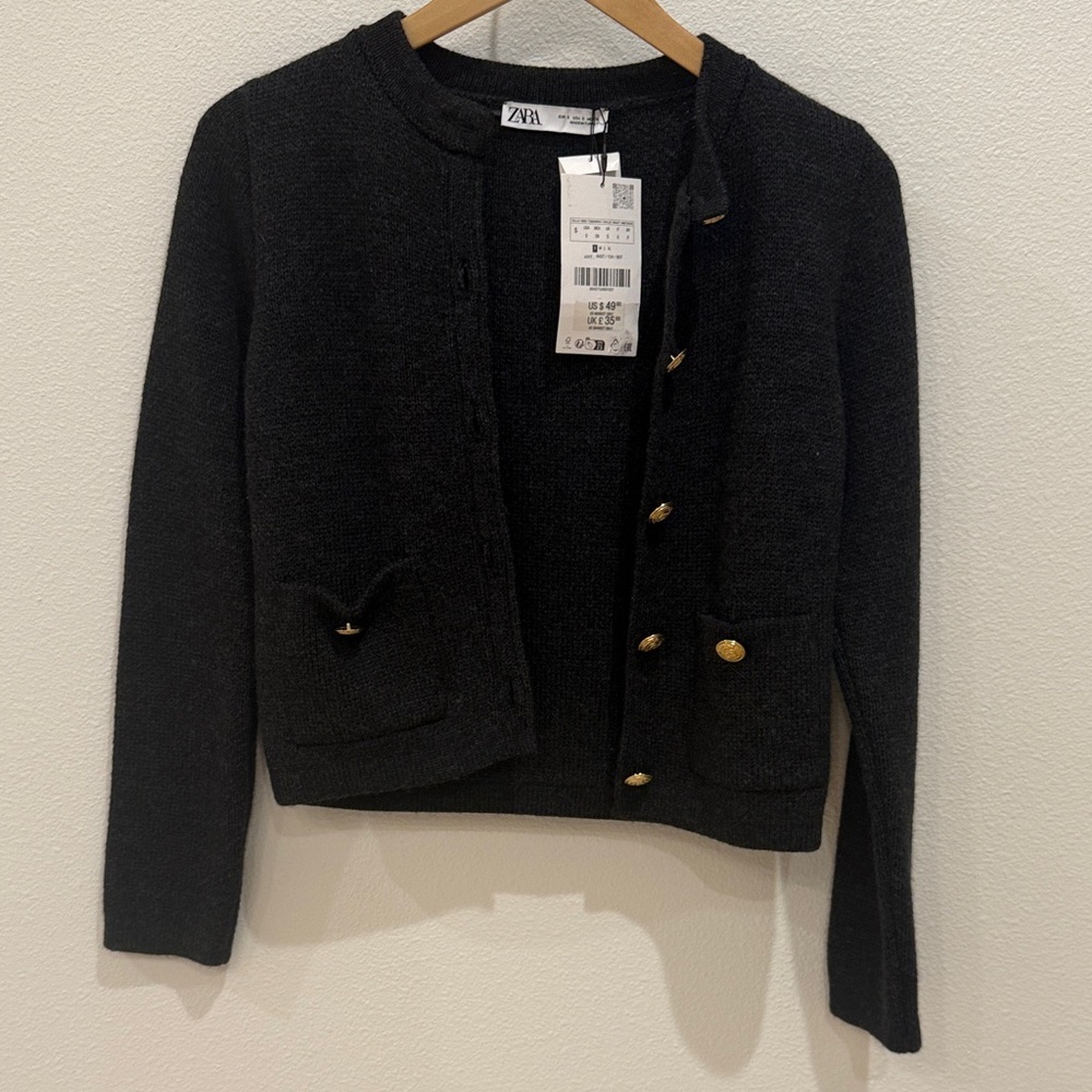 Zara dark greyBlazer with Gold Accents